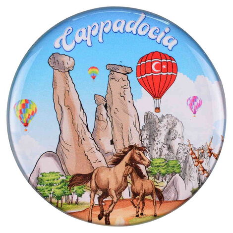 Wholesale Cappadocia Themed Myros Round Refrigerator Magnet 67 mm - 4