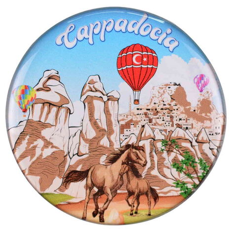 Wholesale Cappadocia Themed Myros Round Refrigerator Magnet 67 mm - 6