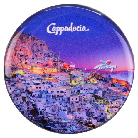 Wholesale Cappadocia Themed Myros Round Refrigerator Magnet 67 mm - 7