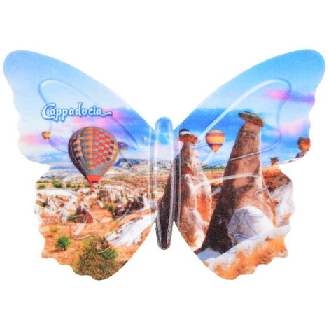 Wholesale Cappadocia Themed Myros UV Butterfly Shaped Refrigerator Magnet 80*58 mm - 4