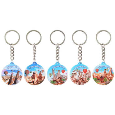 Wholesale Cappadocia Themed UV Printed Round Keychain 38x100 mm - 2