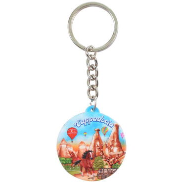 Wholesale Cappadocia Themed UV Printed Round Keychain 38x100 mm - 4
