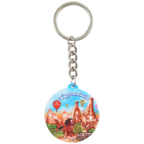Wholesale Cappadocia Themed UV Printed Round Keychain 38x100 mm - 4