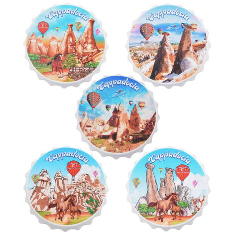 Wholesale Cappadocia Themed UV Printed Small Bottle Opener Refrigerator Magnet 58x15 mm - 3