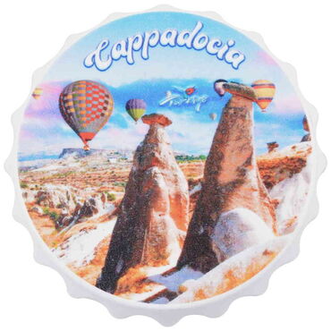 Wholesale Cappadocia Themed UV Printed Small Bottle Opener Refrigerator Magnet 58x15 mm - 5