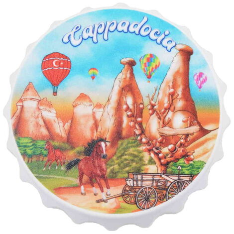 Wholesale Cappadocia Themed UV Printed Small Bottle Opener Refrigerator Magnet 58x15 mm - 6