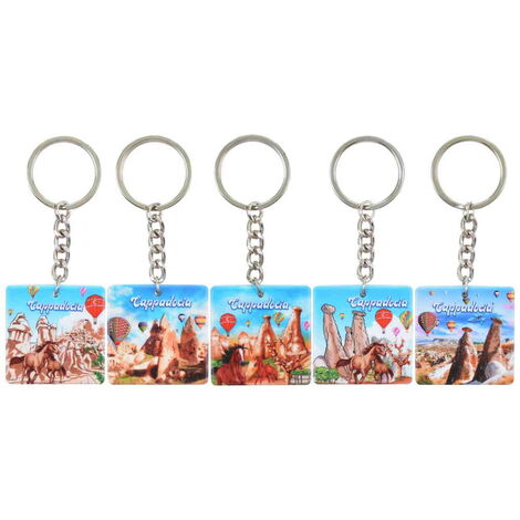 Wholesale Cappadocia Themed UV Printed Square Keychain 40x108 mm - 2