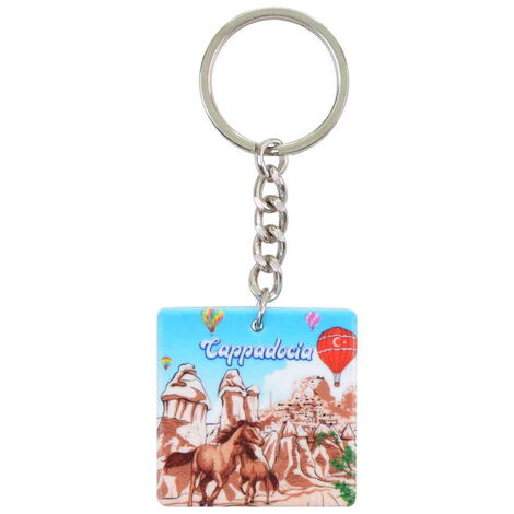 Wholesale Cappadocia Themed UV Printed Square Keychain 40x108 mm - 3