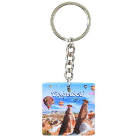 Wholesale Cappadocia Themed UV Printed Square Keychain 40x108 mm - 4