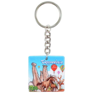Wholesale Cappadocia Themed UV Printed Square Keychain 40x108 mm - 5