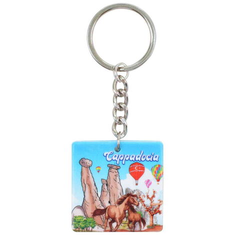 Wholesale Cappadocia Themed UV Printed Square Keychain 40x108 mm - 5