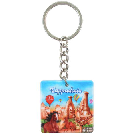 Wholesale Cappadocia Themed UV Printed Square Keychain 40x108 mm - 6