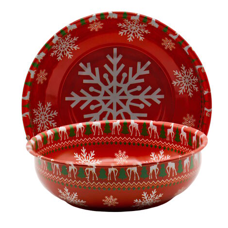 Wholesale Christmas Themed Metal Bowl 95 mm - 1