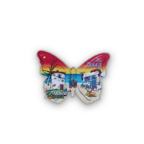 Wholesale Datça Themed Myros UV Butterfly Shaped Refrigerator Magnet 80x58 mm - 3