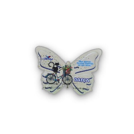 Wholesale Datça Themed Myros UV Butterfly Shaped Refrigerator Magnet 80x58 mm - 4
