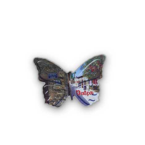 Wholesale Datça Themed Myros UV Butterfly Shaped Refrigerator Magnet 80x58 mm - 5
