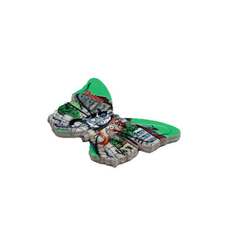 Wholesale Datça Themed Myros UV Butterfly Shaped Refrigerator Magnet 80x58 mm - 13