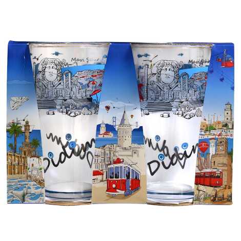 Wholesale Didim Themed Beer Glass Set of 2 - 1