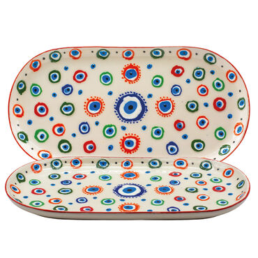 Wholesale Embossed Evil Eye Large Boat Plate - 3