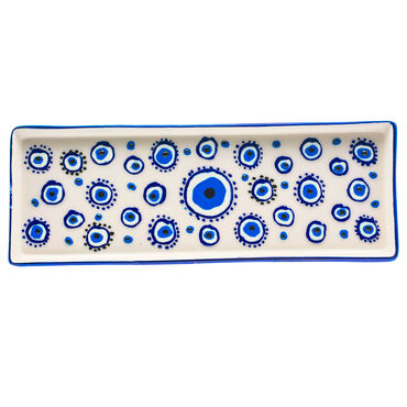 Wholesale Embossed Nazar Rectangular Plate - 1