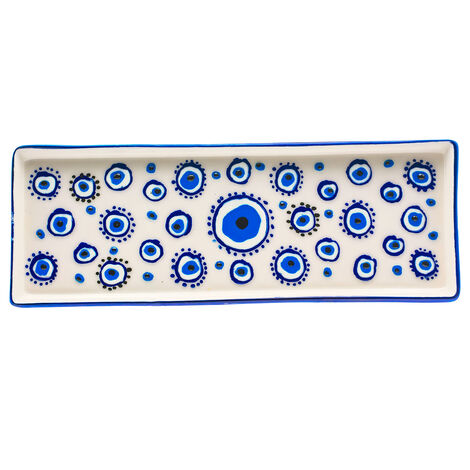 Wholesale Embossed Nazar Rectangular Plate - 1
