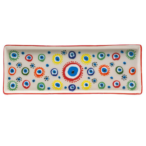 Wholesale Embossed Nazar Rectangular Plate - 4