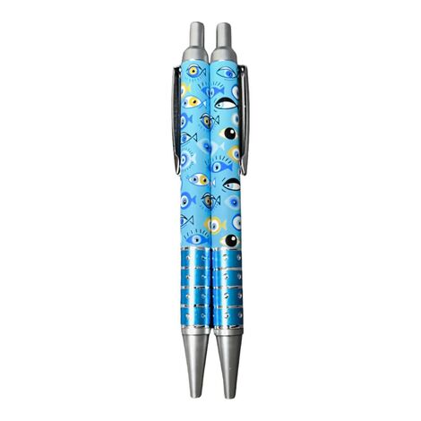 Wholesale Evil Eye Themed Click Ballpoint Pen - 2