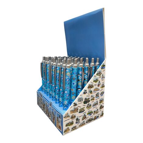 Wholesale Evil Eye Themed Click Ballpoint Pen - 4