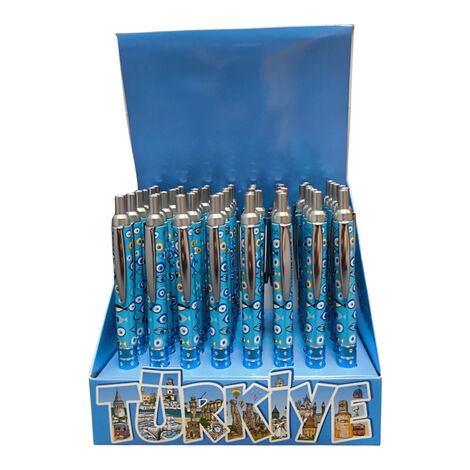 Wholesale Evil Eye Themed Click Ballpoint Pen - 5