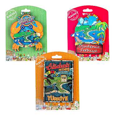 Wholesale Fethiye Region Themed Myros Carded UV Wooden Refrigerator Magnet - 3