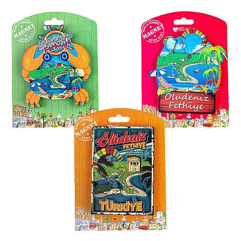 Wholesale Fethiye Region Themed Myros Carded UV Wooden Refrigerator Magnet - 3