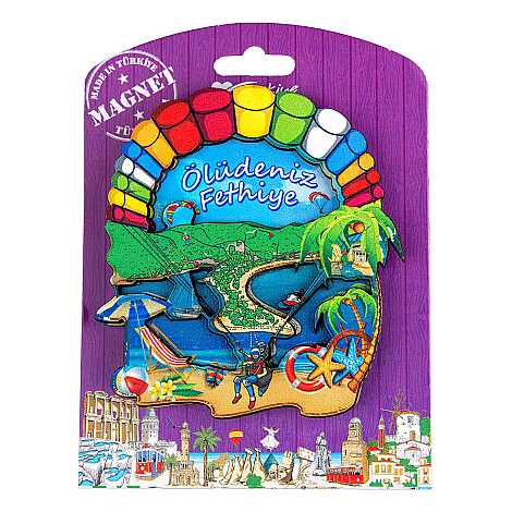 Wholesale Fethiye Region Themed Myros Carded UV Wooden Refrigerator Magnet - 6