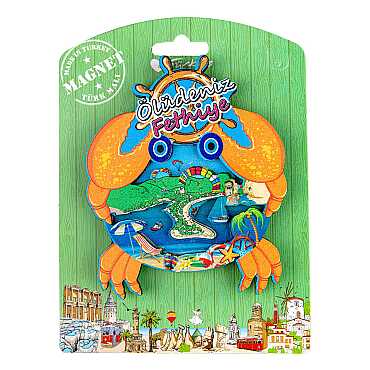Wholesale Fethiye Region Themed Myros Carded UV Wooden Refrigerator Magnet - 8