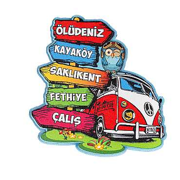 Wholesale Fethiye Themed 3D Picture Wooden Refrigerator Magnet - Myros