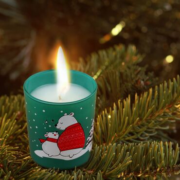 Wholesale Green Polar Bear Glass Jar Candle - 4
