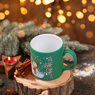 Wholesale Green Snowmen Ceramic Mug - 3