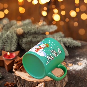Wholesale Green Snowmen Ceramic Mug - 4