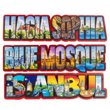 Wholesale Istanbul Themed Myros UV Printed Refrigerator Magnet - 3