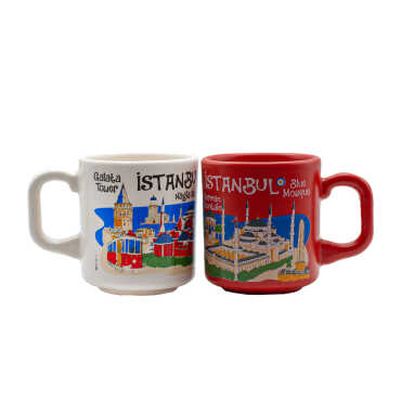 Wholesale İstanbul Themed Traditional Ceramic Cappuccino Mug - 7