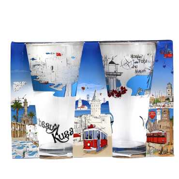 Wholesale Kuşadası Themed Beer Glass Set of 2 - Myros