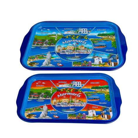Wholesale Marmaris Themed Double Sided Printed Tray 23x30 CM - 3
