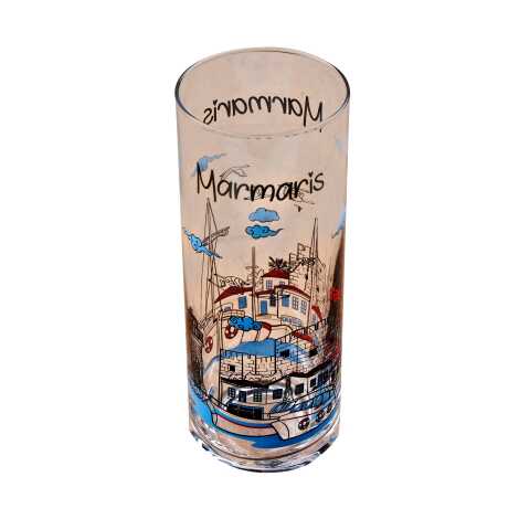 Wholesale Marmaris Themed Myros Printed Raki Glass - 2