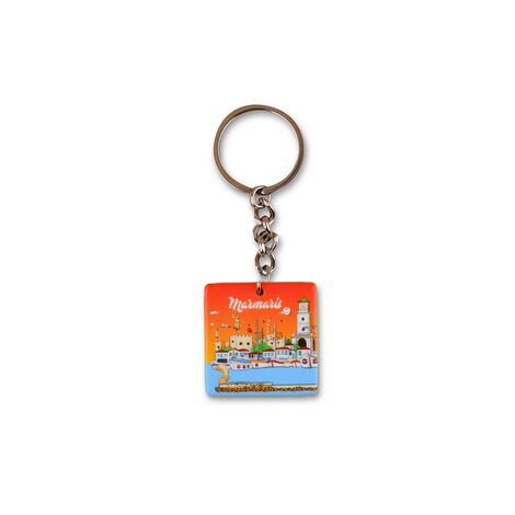 Wholesale Marmaris Themed Myros UV Round Keychain 40.57*40.57 mm - 1