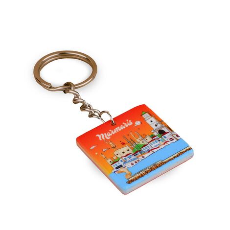 Wholesale Marmaris Themed Myros UV Round Keychain 40.57*40.57 mm - 6