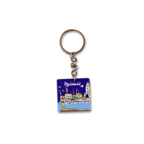 Wholesale Marmaris Themed Myros UV Round Keychain 40.57*40.57 mm - 3