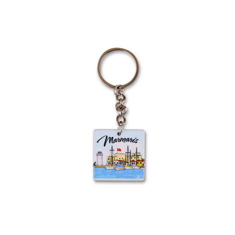 Wholesale Marmaris Themed Myros UV Round Keychain 40.57*40.57 mm - 4