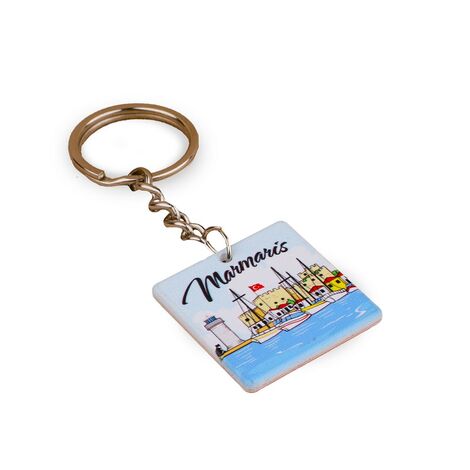Wholesale Marmaris Themed Myros UV Round Keychain 40.57*40.57 mm - 8