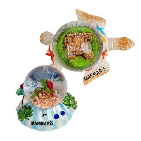 Wholesale Marmaris Themed Polyester Snow Globe 45 mm - 2