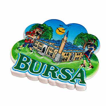 Wholesale Myros Bursa Themed Local Polyester Refrigerator Magnet - 21
