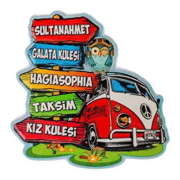 Wholesale Myros Istanbul Themed Local Polyester Refrigerator Magnet - 6